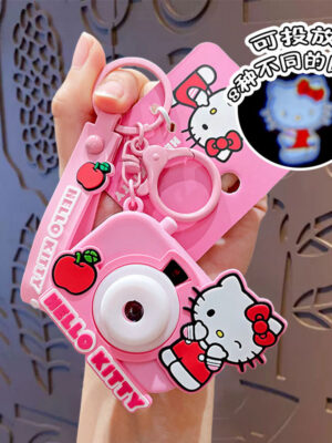Authentic Sanrio Cartoon Beaded Bracelet Keychain, Creative Kuromi Car & Bag Key Chain Doll Pendant