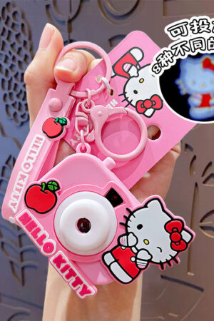 Authentic Sanrio Cartoon Beaded Bracelet Keychain, Creative Kuromi Car & Bag Key Chain Doll Pendant