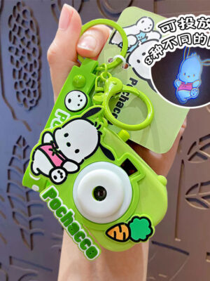 Authentic Sanrio Cartoon Beaded Bracelet Keychain, Creative Kuromi Car & Bag Key Chain Doll Pendant