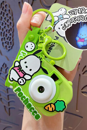 Authentic Sanrio Cartoon Beaded Bracelet Keychain, Creative Kuromi Car & Bag Key Chain Doll Pendant