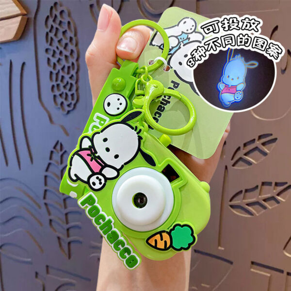 authentic sanrio cartoon beaded bracelet keychain, creative kuromi car & bag key chain doll pendant