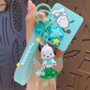 authentic sanrio cartoon beaded bracelet keychain, creative kuromi car & bag key chain doll pendant