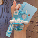 authentic sanrio cartoon beaded bracelet keychain, creative kuromi car & bag key chain doll pendant