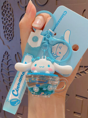 Authentic Sanrio Cartoon Beaded Bracelet Keychain, Creative Kuromi Car & Bag Key Chain Doll Pendant