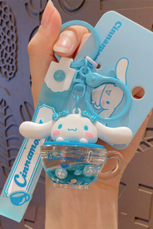 Authentic Sanrio Cartoon Beaded Bracelet Keychain, Creative Kuromi Car & Bag Key Chain Doll Pendant