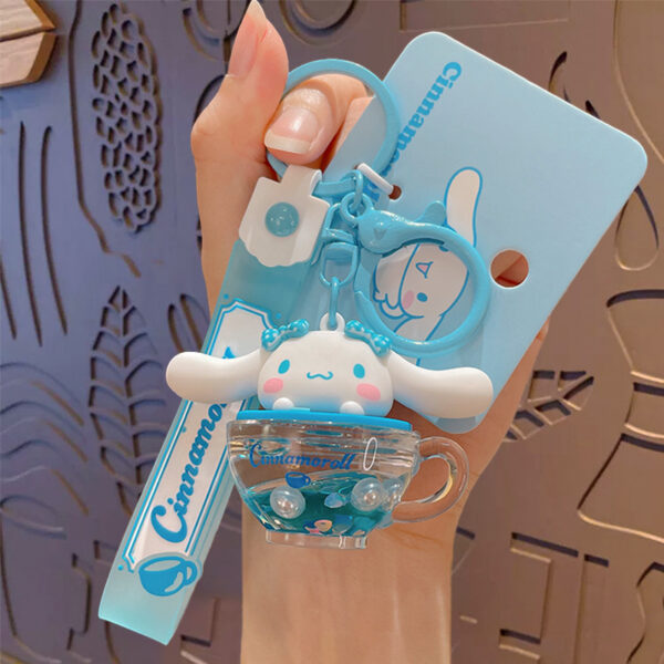 authentic sanrio cartoon beaded bracelet keychain, creative kuromi car & bag key chain doll pendant
