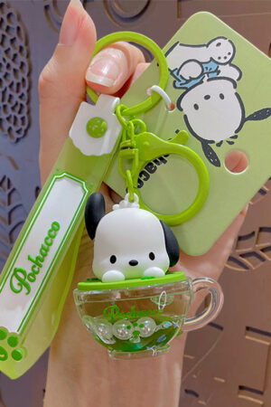 Authentic Sanrio Cartoon Beaded Bracelet Keychain, Creative Kuromi Car & Bag Key Chain Doll Pendant