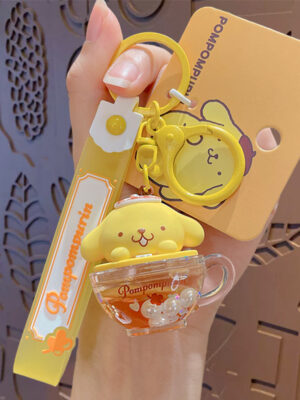 Authentic Sanrio Cartoon Beaded Bracelet Keychain, Creative Kuromi Car & Bag Key Chain Doll Pendant