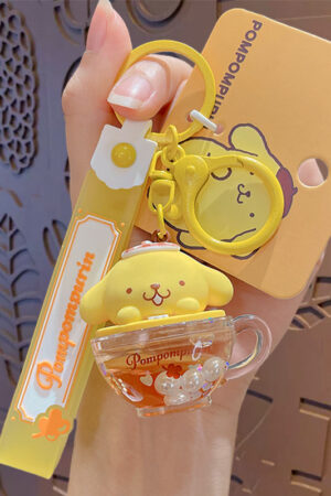Authentic Sanrio Cartoon Beaded Bracelet Keychain, Creative Kuromi Car & Bag Key Chain Doll Pendant