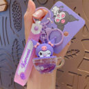 authentic sanrio cartoon beaded bracelet keychain, creative kuromi car & bag key chain doll pendant