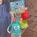 authentic sanrio cartoon beaded bracelet keychain, creative kuromi car & bag key chain doll pendant