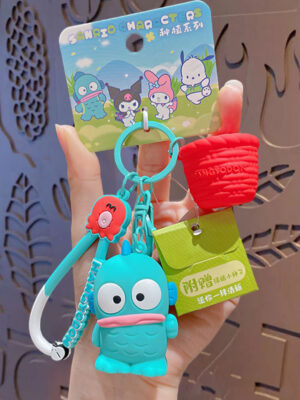 Authentic Sanrio Cartoon Beaded Bracelet Keychain, Creative Kuromi Car & Bag Key Chain Doll Pendant