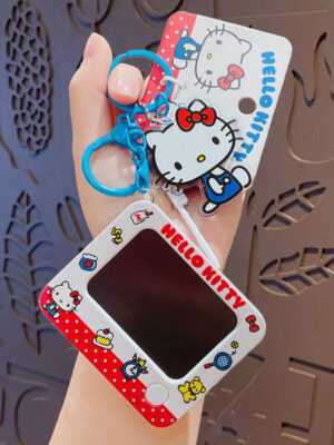 Authentic Sanrio Cartoon Beaded Bracelet Keychain, Creative Kuromi Car & Bag Key Chain Doll Pendant