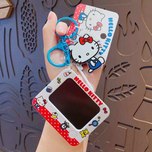 authentic sanrio cartoon beaded bracelet keychain, creative kuromi car & bag key chain doll pendant