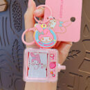 authentic sanrio cartoon beaded bracelet keychain, creative kuromi car & bag key chain doll pendant