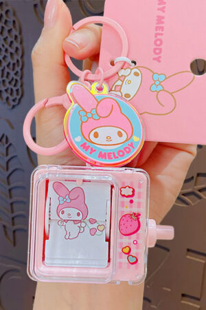 Authentic Sanrio Cartoon Beaded Bracelet Keychain, Creative Kuromi Car & Bag Key Chain Doll Pendant
