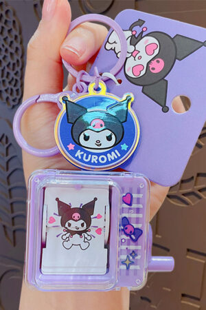 Authentic Sanrio Cartoon Beaded Bracelet Keychain, Creative Kuromi Car & Bag Key Chain Doll Pendant