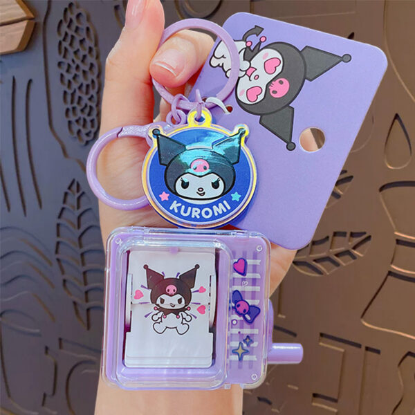 authentic sanrio cartoon beaded bracelet keychain, creative kuromi car & bag key chain doll pendant