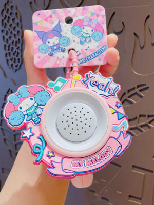 Authentic Sanrio Cartoon Beaded Bracelet Keychain, Creative Kuromi Car & Bag Key Chain Doll Pendant