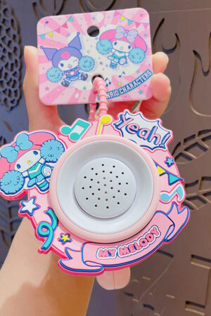 Authentic Sanrio Cartoon Beaded Bracelet Keychain, Creative Kuromi Car & Bag Key Chain Doll Pendant