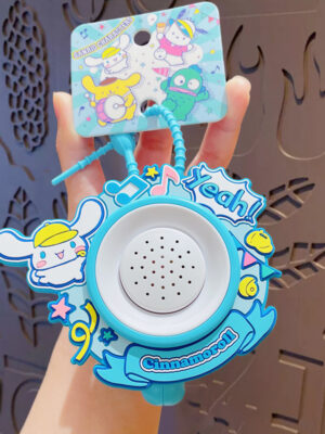 Authentic Sanrio Cartoon Beaded Bracelet Keychain, Creative Kuromi Car & Bag Key Chain Doll Pendant