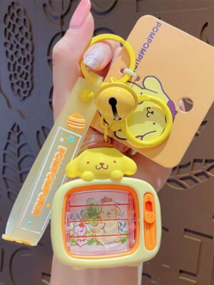 Authentic Sanrio Cartoon Beaded Bracelet Keychain, Creative Kuromi Car & Bag Key Chain Doll Pendant