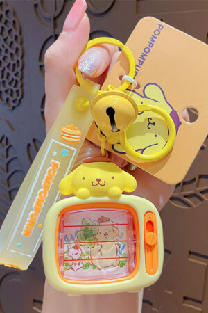Authentic Sanrio Cartoon Beaded Bracelet Keychain, Creative Kuromi Car & Bag Key Chain Doll Pendant