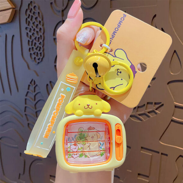 authentic sanrio cartoon beaded bracelet keychain, creative kuromi car & bag key chain doll pendant