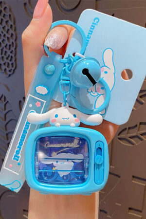 Authentic Sanrio Cartoon Beaded Bracelet Keychain, Creative Kuromi Car & Bag Key Chain Doll Pendant