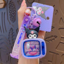 authentic sanrio cartoon beaded bracelet keychain, creative kuromi car & bag key chain doll pendant