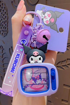 Authentic Sanrio Cartoon Beaded Bracelet Keychain, Creative Kuromi Car & Bag Key Chain Doll Pendant