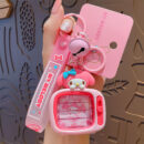 authentic sanrio cartoon beaded bracelet keychain, creative kuromi car & bag key chain doll pendant