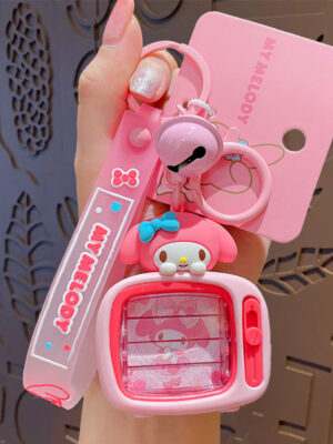 Authentic Sanrio Cartoon Beaded Bracelet Keychain, Creative Kuromi Car & Bag Key Chain Doll Pendant