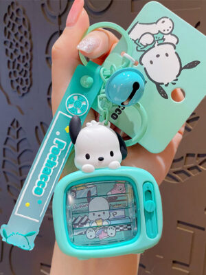 Authentic Sanrio Cartoon Beaded Bracelet Keychain, Creative Kuromi Car & Bag Key Chain Doll Pendant