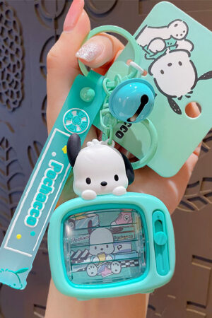 Authentic Sanrio Cartoon Beaded Bracelet Keychain, Creative Kuromi Car & Bag Key Chain Doll Pendant