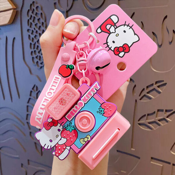 authentic sanrio cartoon beaded bracelet keychain, creative kuromi car & bag key chain doll pendant