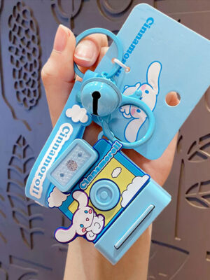 Authentic Sanrio Cartoon Beaded Bracelet Keychain, Creative Kuromi Car & Bag Key Chain Doll Pendant