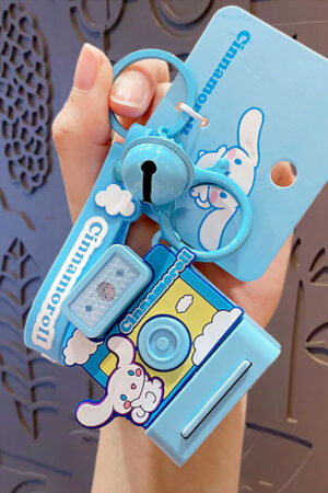 Authentic Sanrio Cartoon Beaded Bracelet Keychain, Creative Kuromi Car & Bag Key Chain Doll Pendant
