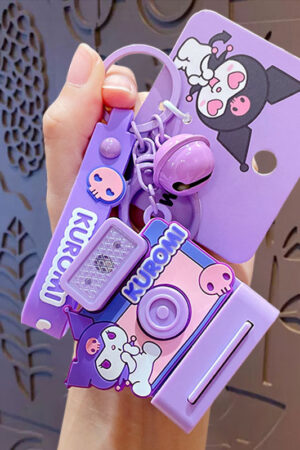 Authentic Sanrio Cartoon Beaded Bracelet Keychain, Creative Kuromi Car & Bag Key Chain Doll Pendant
