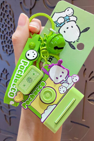 Authentic Sanrio Cartoon Beaded Bracelet Keychain, Creative Kuromi Car & Bag Key Chain Doll Pendant