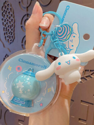 Authentic Sanrio Cartoon Beaded Bracelet Keychain, Creative Kuromi Car & Bag Key Chain Doll Pendant