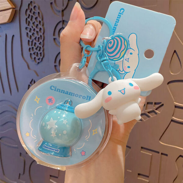 authentic sanrio cartoon beaded bracelet keychain, creative kuromi car & bag key chain doll pendant