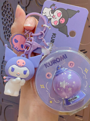Authentic Sanrio Cartoon Beaded Bracelet Keychain, Creative Kuromi Car & Bag Key Chain Doll Pendant