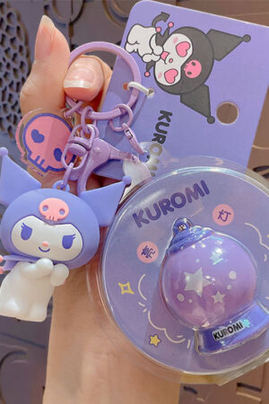 Authentic Sanrio Cartoon Beaded Bracelet Keychain, Creative Kuromi Car & Bag Key Chain Doll Pendant