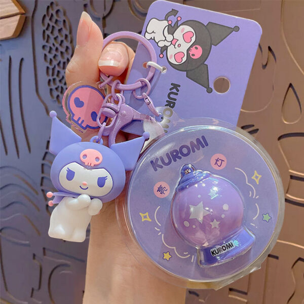 authentic sanrio cartoon beaded bracelet keychain, creative kuromi car & bag key chain doll pendant