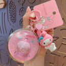 authentic sanrio cartoon beaded bracelet keychain, creative kuromi car & bag key chain doll pendant