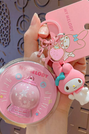 Authentic Sanrio Cartoon Beaded Bracelet Keychain, Creative Kuromi Car & Bag Key Chain Doll Pendant