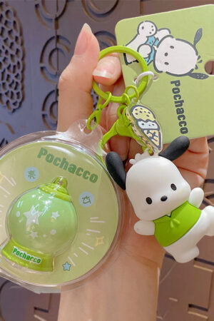 Authentic Sanrio Cartoon Beaded Bracelet Keychain, Creative Kuromi Car & Bag Key Chain Doll Pendant