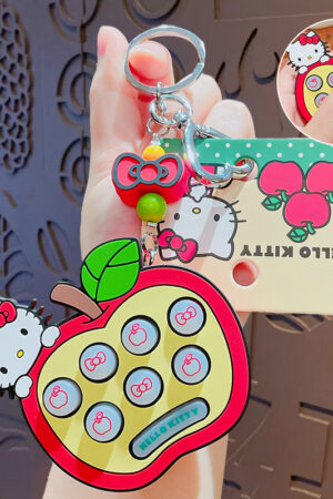 Authentic Sanrio Cartoon Beaded Bracelet Keychain, Creative Kuromi Car & Bag Key Chain Doll Pendant