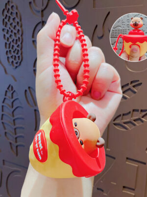 Cartoon bubble-blowing stress-relief keychain backpack pendant couple car keychain